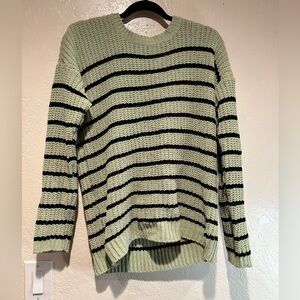 Derick Heart stripped sweater large sage‎ green